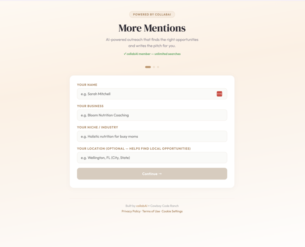 More Mentions app built vibe coding with claude code