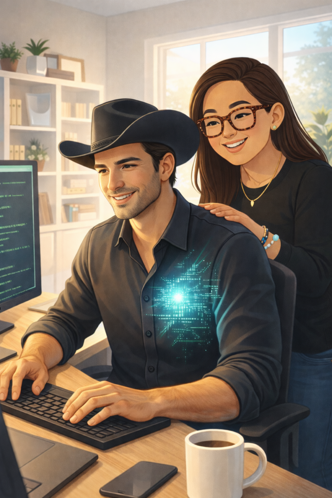 An AI with identity; my AI is called Cade and he's an AI cowboy that has super intelligence and helps me run my three companies.