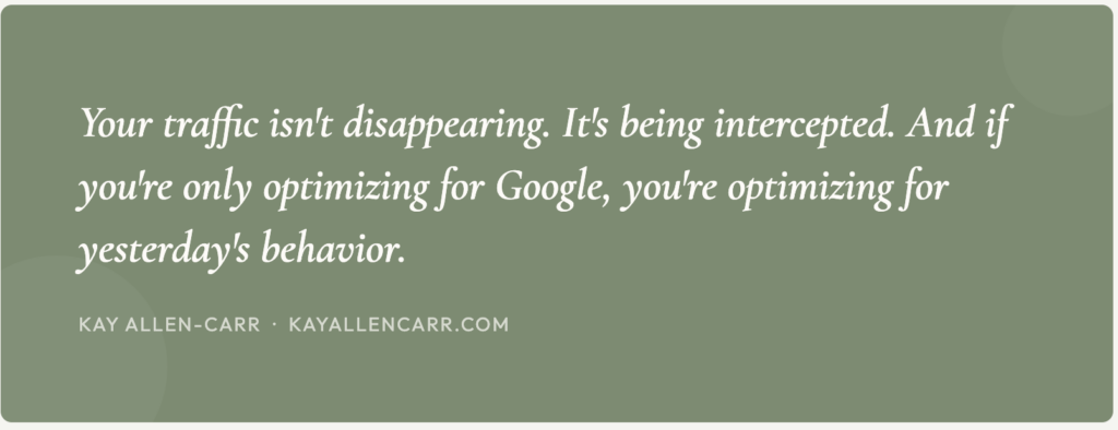 graphic that explains SEO traffic might be down due to AEO.